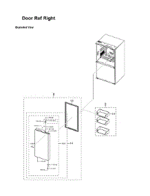 Right Refrigerator Door Parts parts for Samsung Bottom-Mount Refrigerator RF29A9671SR/AA-00 from AppliancePartsPros.com