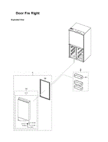 Right Freezer Door Parts parts for Samsung Bottom-Mount Refrigerator RF29A9671SR/AA-00 from AppliancePartsPros.com