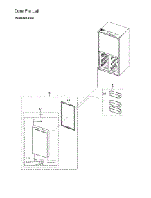 Left Freezer Door Parts parts for Samsung Bottom-Mount Refrigerator RF29A9771SG/AA-00 from AppliancePartsPros.com