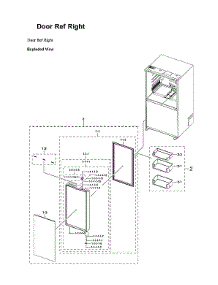 Right Refrigerator Door Parts parts for Samsung Bottom-Mount Refrigerator RF29BB820012/AA-00 from AppliancePartsPros.com