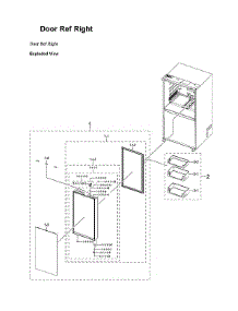Right Refrigerator Door Parts parts for Samsung Bottom-Mount Refrigerator RF29BB8600QL/AA-00 from AppliancePartsPros.com