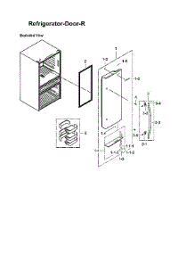 Right Refrigerator Door Parts parts for Samsung Bottom-Mount Refrigerator RF31FMEDBSR/AA-00 from AppliancePartsPros.com