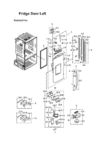 Left Refrigerator Door Parts parts for Samsung Bottom-Mount Refrigerator RF323TEDBBC/AA-00 from AppliancePartsPros.com