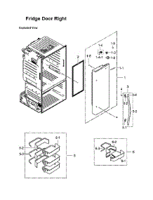 Right Refrigerator Door Parts parts for Samsung Bottom-Mount Refrigerator RF323TEDBBC/AA-00 from AppliancePartsPros.com