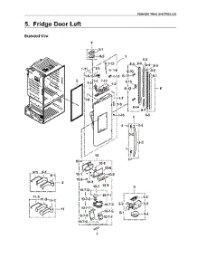 Left Refrigerator Door parts for Samsung Bottom-Mount Refrigerator RF323TEDBSR/AA-00 from AppliancePartsPros.com