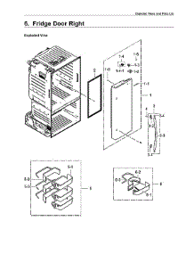 Right Refrigerator Door parts for Samsung Bottom-Mount Refrigerator RF323TEDBSR/AA-00 from AppliancePartsPros.com