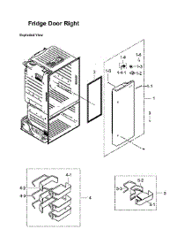 Right Refrigerator Door Parts parts for Samsung Bottom-Mount Refrigerator RF323TEDBWW/AA-00 from AppliancePartsPros.com