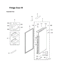 Right Refrigerator Door Parts parts for Samsung Bottom-Mount Refrigerator RF34H9960S4/AA-07 from AppliancePartsPros.com