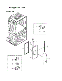 Left Refrigerator Door Parts parts for Samsung Bottom-Mount Refrigerator RF4287AARS/XAA-00 from AppliancePartsPros.com