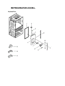 Left Refrigerator Door Parts parts for Samsung Bottom-Mount Refrigerator RF4287HARS/XAC-00 from AppliancePartsPros.com