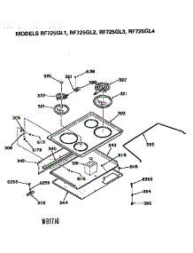 Cooktop parts for Hot Point Electric Range RF725GL2G from AppliancePartsPros.com