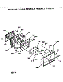 Door parts for Hot Point Electric Range RF725GL2G from AppliancePartsPros.com