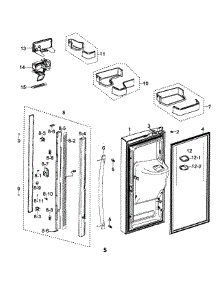 Left Door parts for Samsung Bottom-Mount Refrigerator RFG297ABRS/XAA-00 from AppliancePartsPros.com