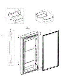Right Door parts for Samsung Bottom-Mount Refrigerator RFG298AAPN/XAA-00 from AppliancePartsPros.com