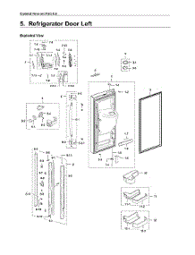 Left Refrigerator Door parts for Samsung Bottom-Mount Refrigerator RFG298HDRS/XAA-01 from AppliancePartsPros.com