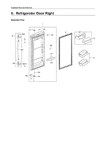 Right Refrigerator Door parts for Samsung Bottom-Mount Refrigerator RFG298HDRS/XAA-01 from AppliancePartsPros.com