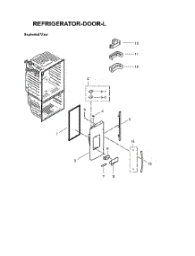 Left Refrigerator Door Parts parts for Samsung Bottom-Mount Refrigerator RFG29THDBP/XAA-00 from AppliancePartsPros.com