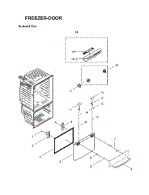 Freezer Door Parts parts for Samsung Bottom-Mount Refrigerator RFG29THDPN/XAA-00 from AppliancePartsPros.com