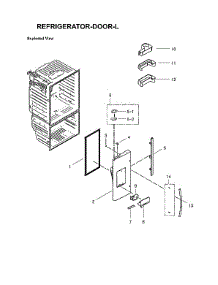 Left Refrigerator Door Parts parts for Samsung Bottom-Mount Refrigerator RFG29THDPN/XAA-00 from AppliancePartsPros.com