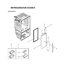 Right Refrigerator Door Parts parts for Samsung Bottom-Mount Refrigerator RFG29THDPN/XAA-00 from AppliancePartsPros.com