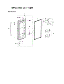 Right Refrigerator Door Parts parts for Samsung Bottom-Mount Refrigerator RFG29THDWP/XAA-00 from AppliancePartsPros.com