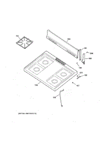 Cooktop parts for Hot Point Gas Range RGBS100DM1WW from AppliancePartsPros.com