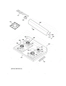 Cooktop parts for Hot Point Gas Range RGBS200DM1WW from AppliancePartsPros.com