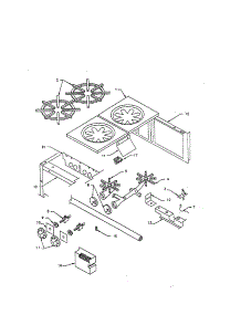 Section 8 parts for Garland Gas Cooktop RGT-4 from AppliancePartsPros.com