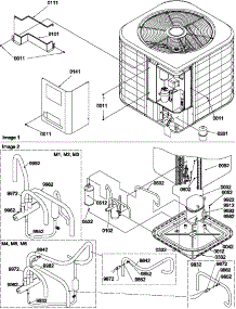 Outer Cabinet / Compressor / Tubing parts for Amana Central Air Conditioner RHA48A3B/P1180215C from AppliancePartsPros.com