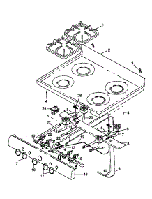 Main Top Assembly - Open Burners parts for Caloric Gas Range RLN330UW/P1143503NW from AppliancePartsPros.com