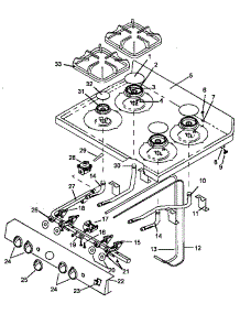Main Top Assembly - Sealed Burners parts for Caloric Gas Range RLN383UL/P1143199NL from AppliancePartsPros.com