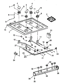 Top Burner Assembly parts for Caloric Gas Range RLS270UL/P1142924N from AppliancePartsPros.com