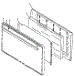 Oven Door Assembly (Rln330uw / P1143073nw) (Rln340ul / P1143074nl) (Rln340uw / P1143074nw) (Rln340vl / P1143075nl) (Rln340vw / P1143075nw) (Rln345ul / P1143076nl) (Rln345uw / P1143076nw)