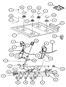 Upper Burner Section parts for Caloric Gas Range RMS363U from AppliancePartsPros.com