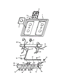 Top Burner Assy(Model 1 Only) (Rls358uwof / P1142765nw) (Rls363u / P1142709nl) parts for Caloric Gas Range RMS363U-P1142767NW from AppliancePartsPros.com