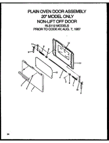 Plain Oven Door Assembly 20" Model Only Non-Lift Off Door (Rls112) parts for Caloric Gas Range RMS395 from AppliancePartsPros.com