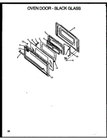 Oven Door - Black Glass (Rls335) (Rms335) (Rls340) (Rms340) (Rls343) (Rms343) (Rls352) (Rms352) (Rls353) (Rms353) (Rms269) (Rls269) (Rls305) (Rms305) (Rls306) (Rms306) (Rls339) (Rms339) (Rls345) (Rms345) (Rls357) (Rms357) (Rls358) (Rms358) (Rls368) (Rms36 parts for Caloric Gas Range RMS395 from AppliancePartsPros.com