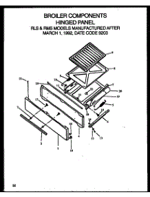 Broiler Componenents Hinge Panel (Rms269) (Rls269) parts for Caloric Gas Range RMS395 from AppliancePartsPros.com
