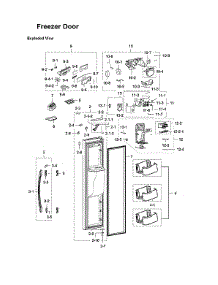Freezer Door Parts parts for Samsung Side-By-Side Refrigerator RS22HDHPNWW/AA-01 from AppliancePartsPros.com