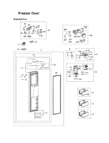 Freezer Door Parts parts for Samsung Side-By-Side Refrigerator RS22HDHPNWW/AA-02 from AppliancePartsPros.com