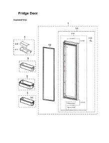 Refrigerator Door Parts parts for Samsung Side-By-Side Refrigerator RS22HDHPNWW/AA-02 from AppliancePartsPros.com