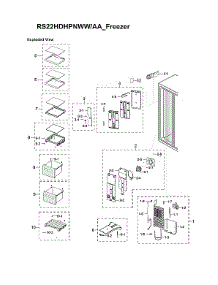 Freezer Parts parts for Samsung Side-By-Side Refrigerator RS22HDHPNWW/AA-03 from AppliancePartsPros.com