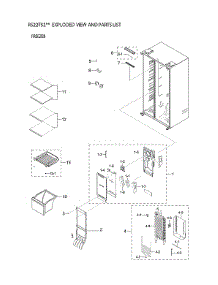 Freezer Parts parts for Samsung Side-By-Side Refrigerator RS22T5201SR/AA-00 from AppliancePartsPros.com