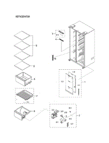 Refrigerator Parts parts for Samsung Side-By-Side Refrigerator RS22T5201SR/AA-00 from AppliancePartsPros.com