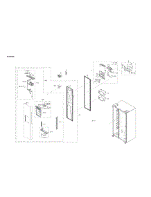 Freezer Door Parts parts for Samsung Side-By-Side Refrigerator RS22T5201SR/AA-00 from AppliancePartsPros.com