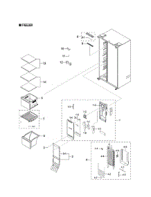 Freezer Parts parts for Samsung Side-By-Side Refrigerator RS22T5561SG/AA-00 from AppliancePartsPros.com