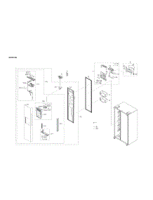 Freezer Door Parts parts for Samsung Side-By-Side Refrigerator RS22T5561SG/AA-01 from AppliancePartsPros.com
