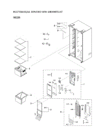 Freezer Parts parts for Samsung Side-By-Side Refrigerator RS22T5561SG/AA-02 from AppliancePartsPros.com