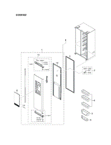Refrigerator Door Parts parts for Samsung Side-By-Side Refrigerator RS22T5561SG/AA-02 from AppliancePartsPros.com