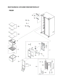 Freezer Parts parts for Samsung Side-By-Side Refrigerator RS22T5561SR/AA-00 from AppliancePartsPros.com